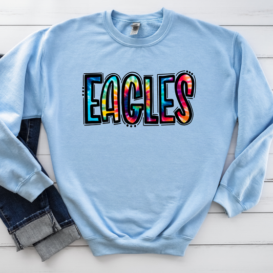 Eagles Tie Dye on Light Blue